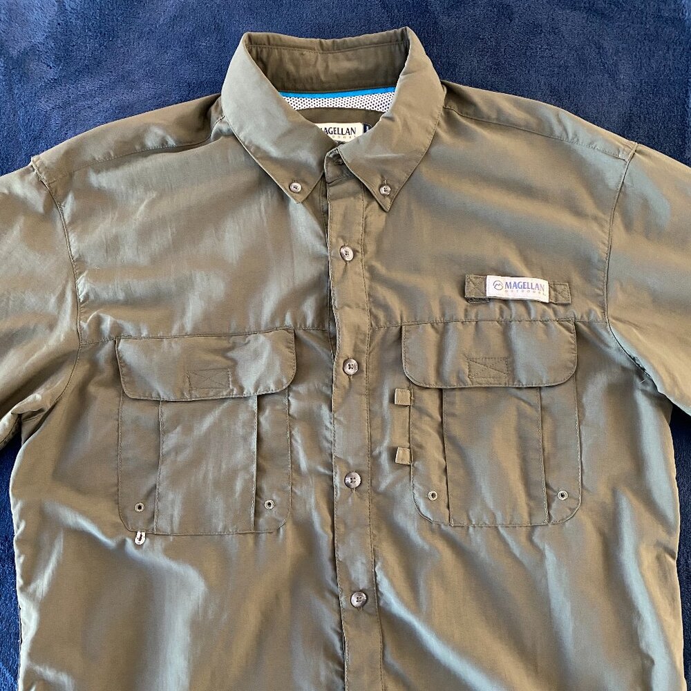 Magellan Outdoors Men's Laguna Madre Solid Short Sleeve Fishing Shirt